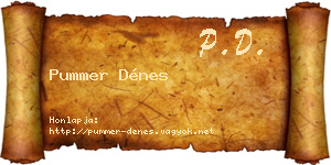 Pummer Dénes névjegykártya